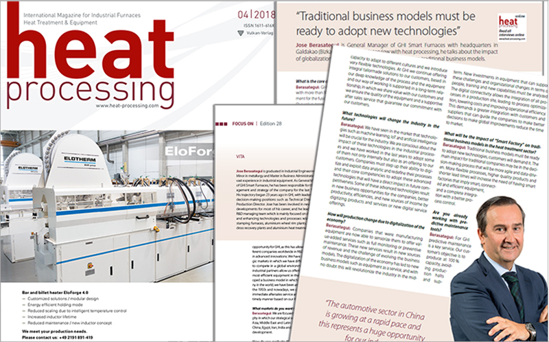 Jose Berasategui, General Manager of GHI Smart Furnaces, interviewed in Heat processing magazine
