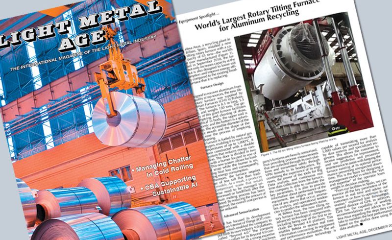"Light Metal Age" echoes the world's largest rotary tilting furnace, manufactured by GHI