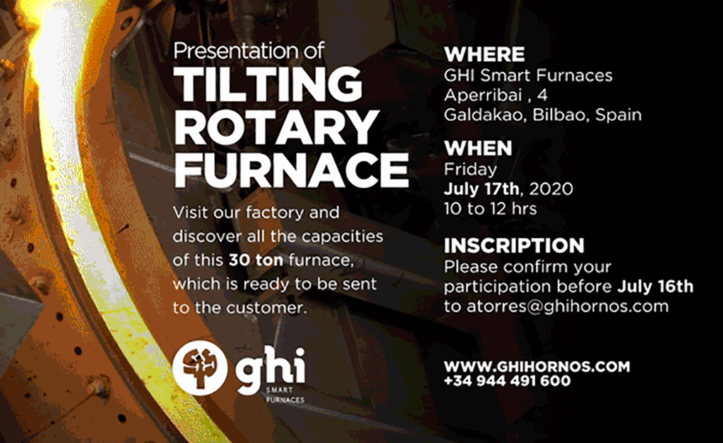 Registration open for the tilting rotary furnace presentation at GHI’s plant